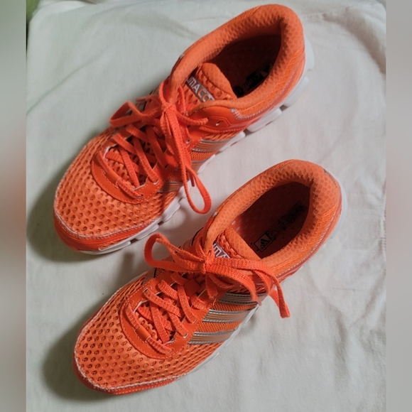 Adidas Climacool Vibrant Orange Women's Sneakers With Reflective Stripes Sz 7.5 - Picture 12 of 15